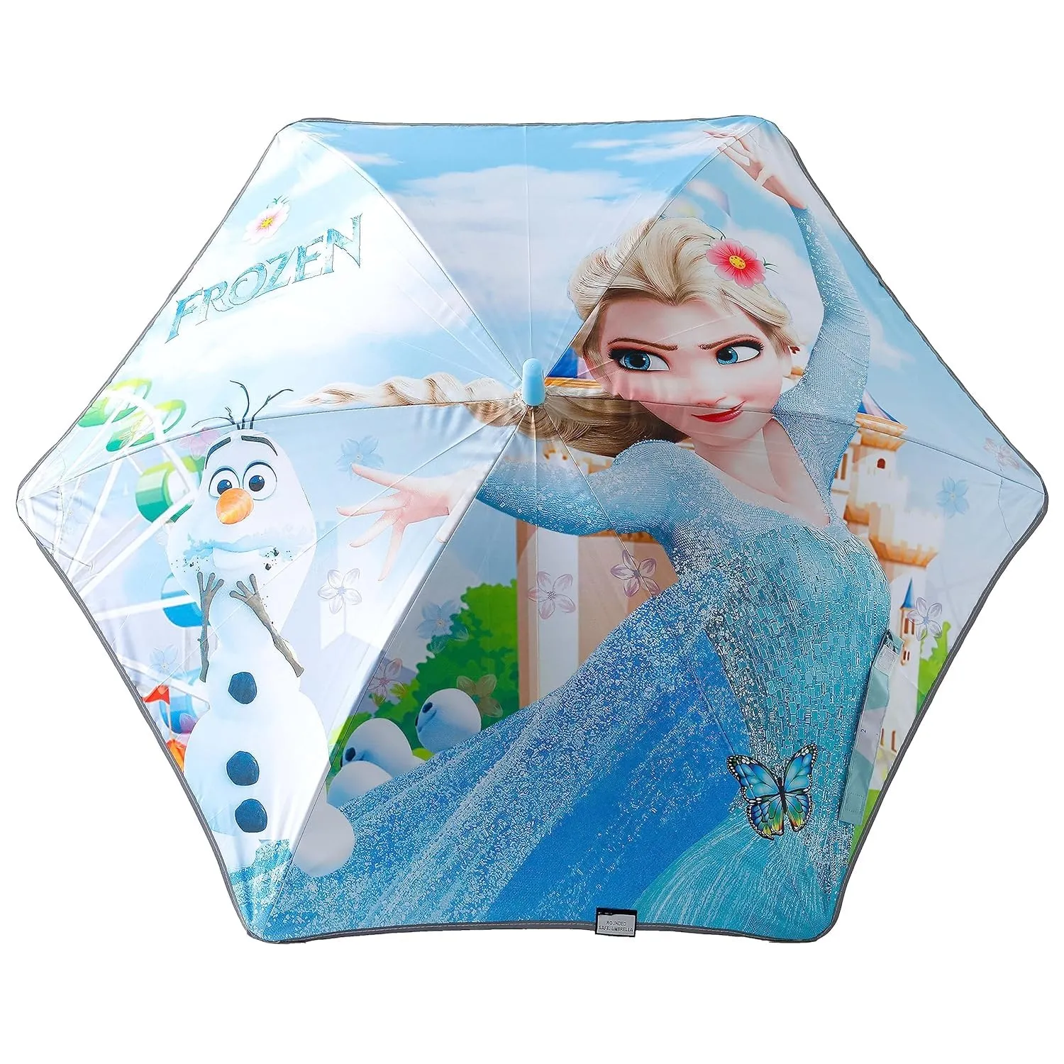 Kuber Industries Disney Frozen Print Umbrella For Kids|Automatic Umbrella For Rain-Pack of 6 (Sky Blue)