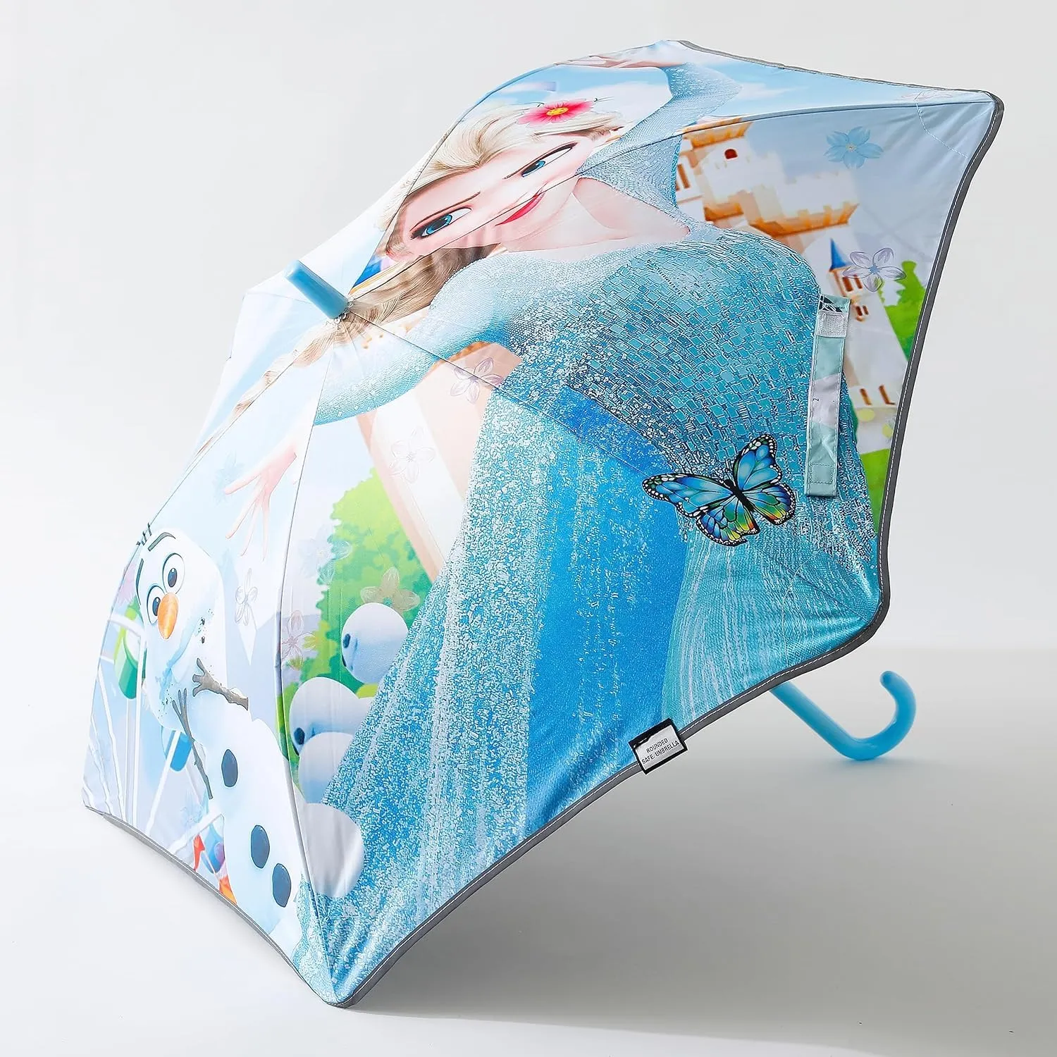 Kuber Industries Disney Frozen Print Umbrella For Kids|Automatic Umbrella For Rain-Pack of 6 (Sky Blue)