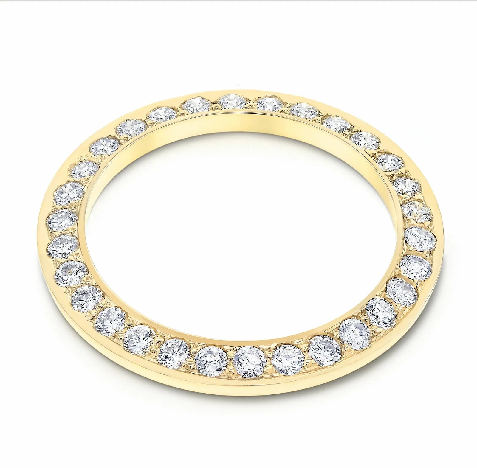 LADIES 1.65CT BEAD SET 18KY DIAMOND BEZEL FOR ROLEX DATE, DATEJUST SUPERIOR