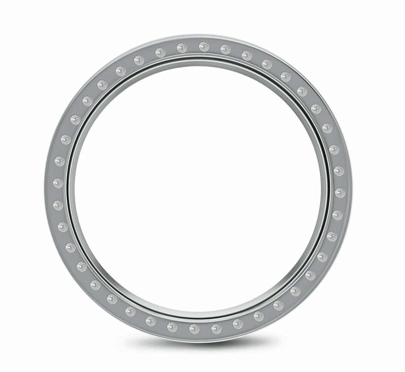 LADIES 1CT BEAD SET DIAMOND BEZEL 18KW FOR ROLEX NO DATE 24MM WATCH