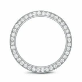 LADIES 1CT BEAD SET DIAMOND BEZEL 18KW FOR ROLEX NO DATE 24MM WATCH