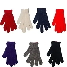 Ladies Thermal Insulated Winter Chenille Gloves - 3 Pairs