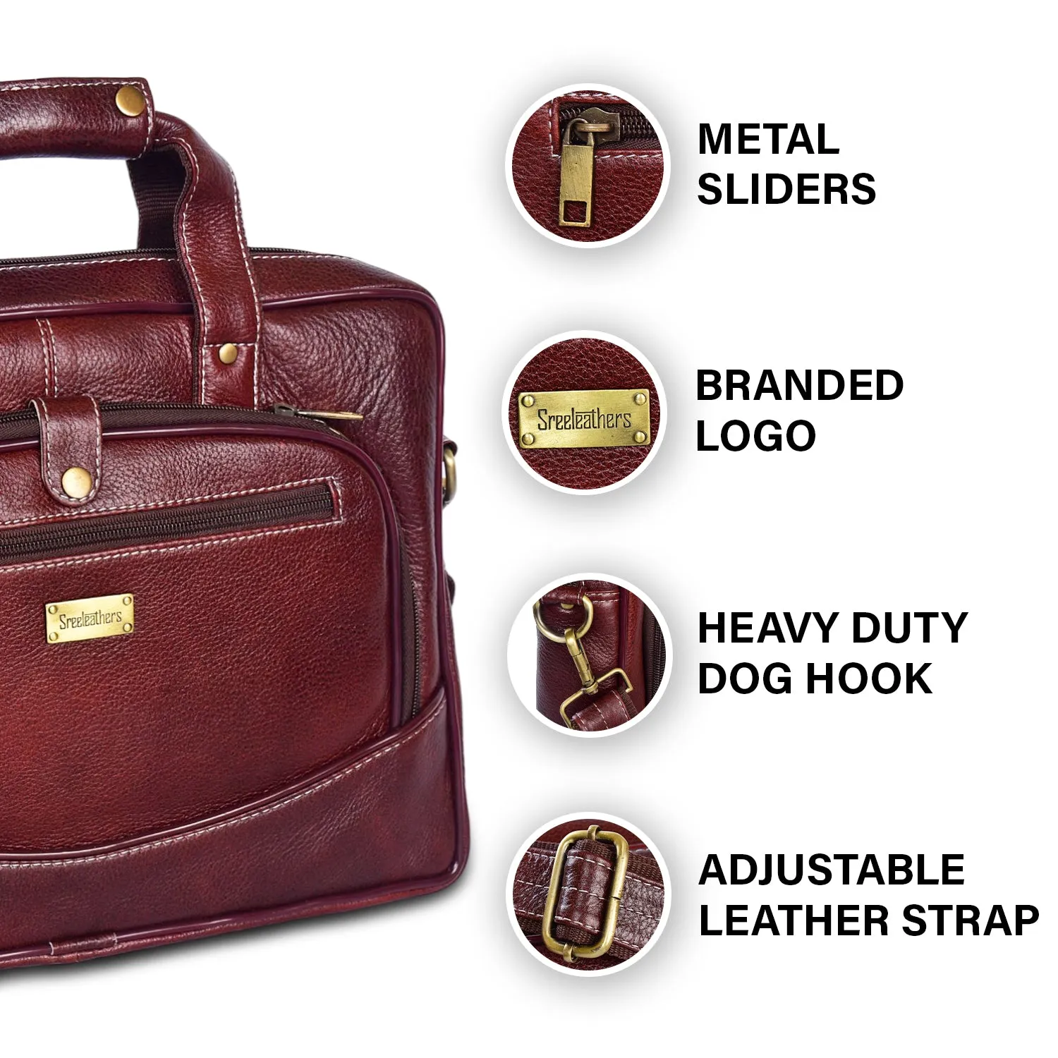Leather Laptop Bag 36810 (BROWN)