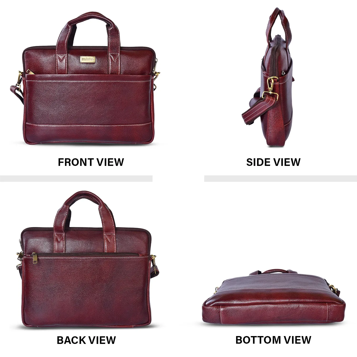 Leather Laptop Bag 36827 (Brown)