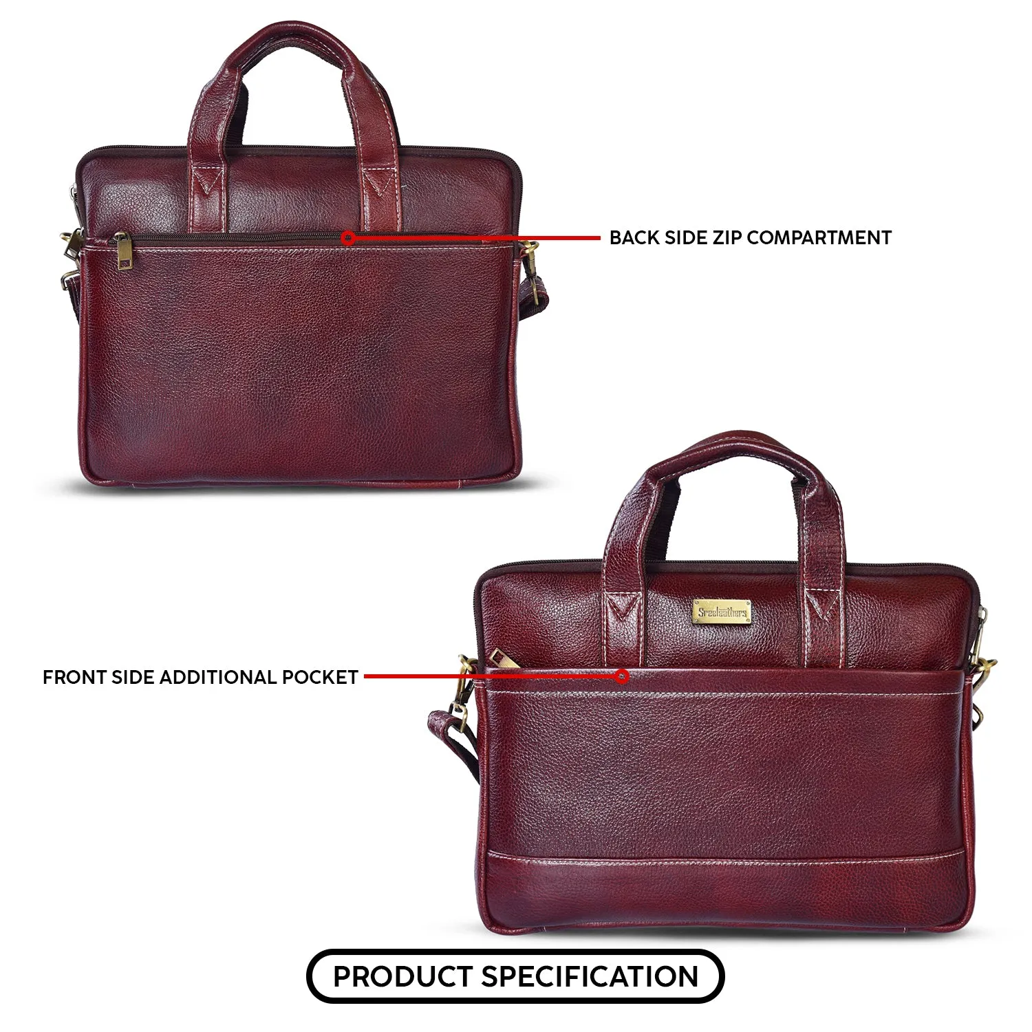 Leather Laptop Bag 36827 (Brown)
