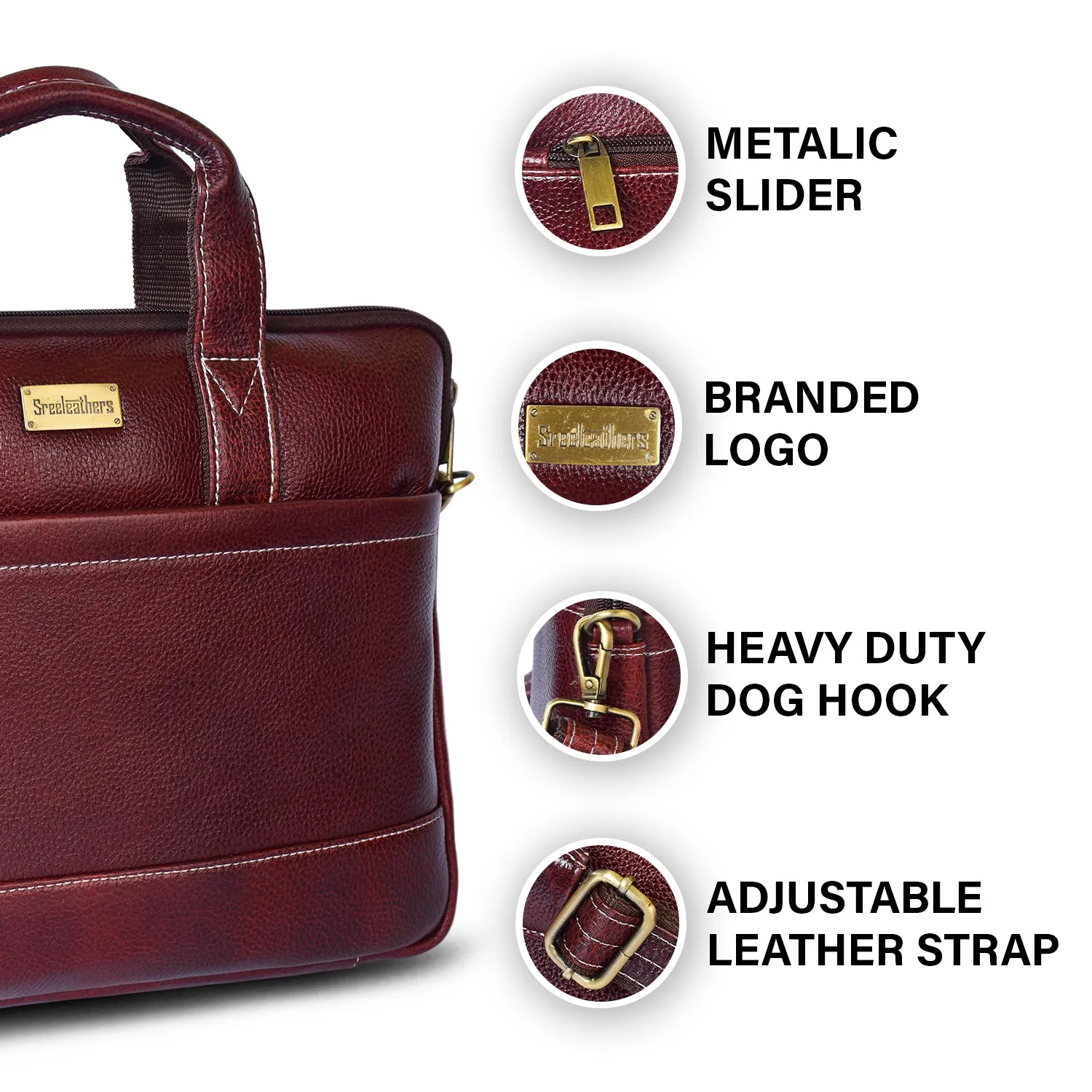 Leather Laptop Bag 36827 (Brown)