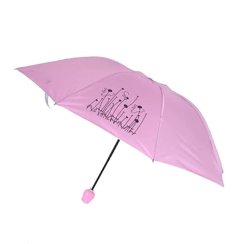 Lightweight Folding Umbrella with Creative Rose Case