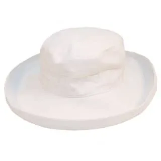 Linen Hat With Large Turn-Up Brim