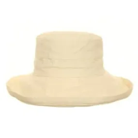 Linen Hat With Large Turn-Up Brim