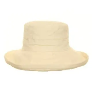 Linen Hat With Large Turn-Up Brim