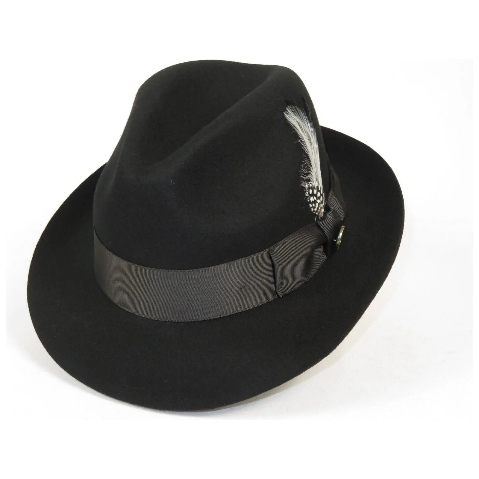 Men Bruno Capelo Fedora Hat Wool 100% Fine Australian Wool Marco MC940 Black