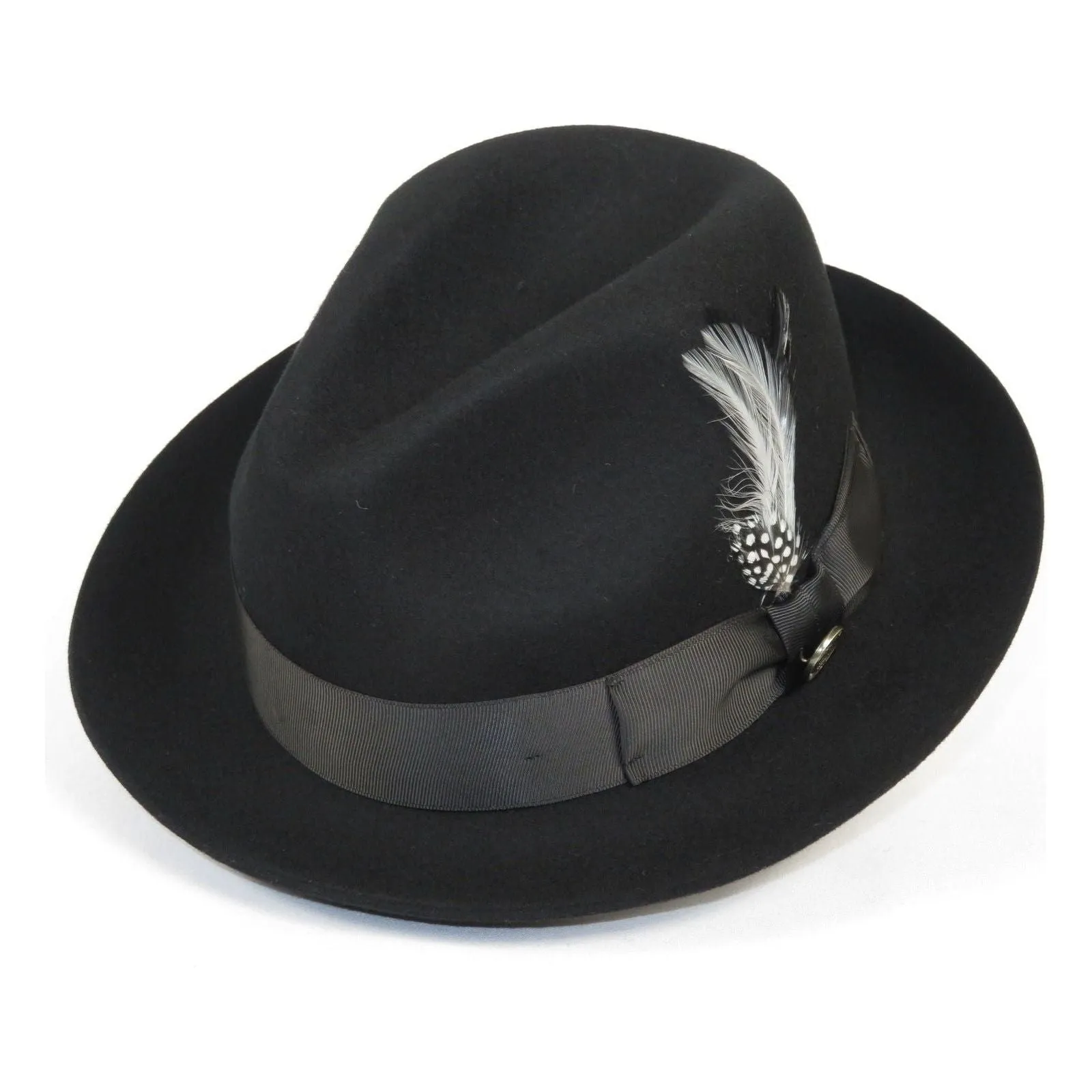 Men Bruno Capelo Fedora Hat Wool 100% Fine Australian Wool Marco MC940 Black