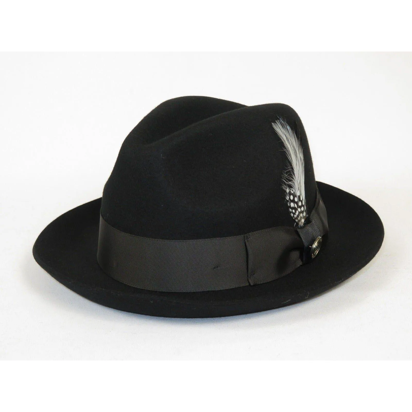 Men Bruno Capelo Fedora Hat Wool 100% Fine Australian Wool Marco MC940 Black