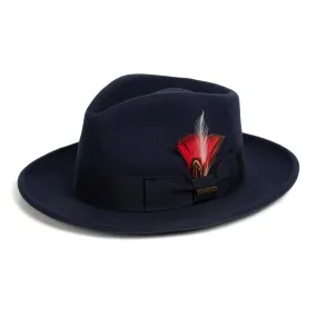 Men Church Fedora Hat-  Navy