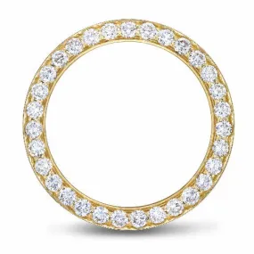MENS 4.75CT PAVE BEAD SET DIAMOND BEZEL 14K YELLOW FOR ROLEX DATEJUST, PRESIDENT
