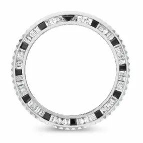 MENS 5.50CT BLACK ONYX AND DIAMOND BEZEL FOR ROLEX SUBMARINER, GMT MASTER 2