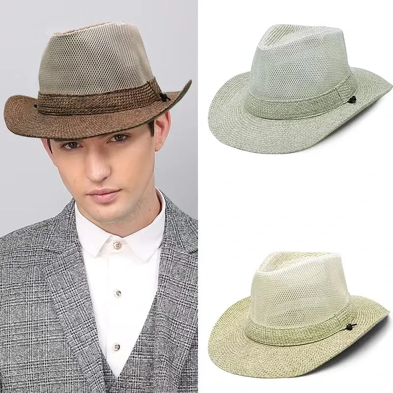Mesh Breathable Straw Fedora