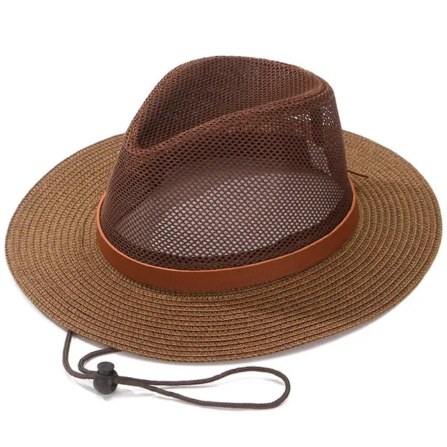 Mesh Breathable Straw Fedora