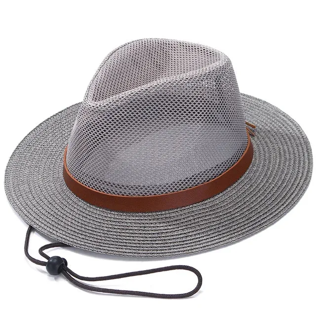 Mesh Breathable Straw Fedora