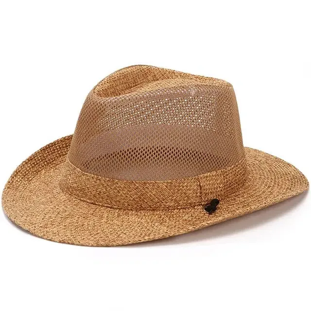 Mesh Breathable Straw Fedora