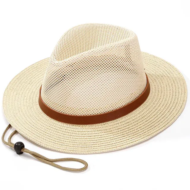 Mesh Breathable Straw Fedora