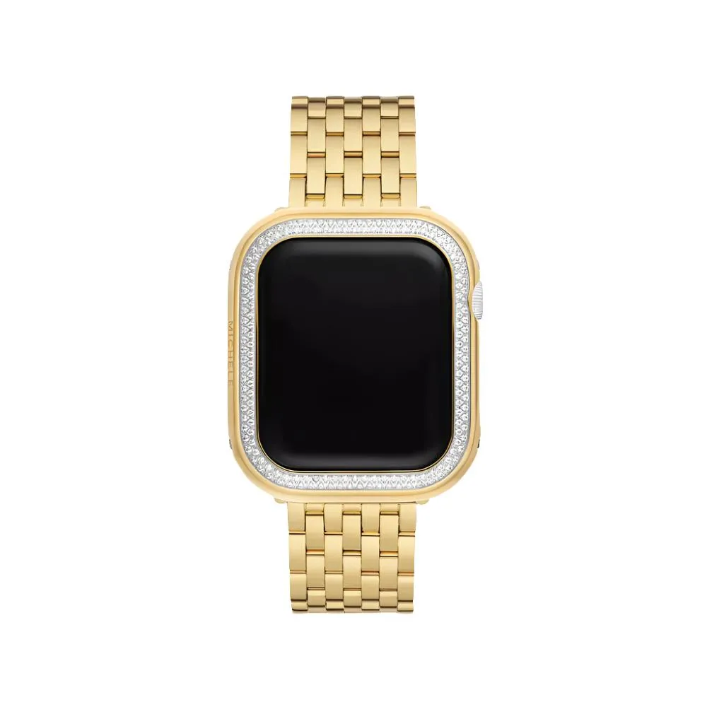 Michele Series 7-9 45mm Diamond Case for Apple Watch in 18k Gold Plated