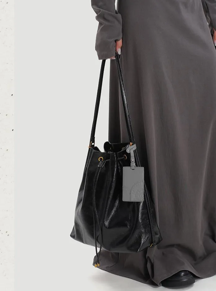 Minimalist Lightweight Oiled Cowhide Leather Versatile Backpack & Shoulder Bucket Bag, Crossbody Tote and Bucket Bag For Women