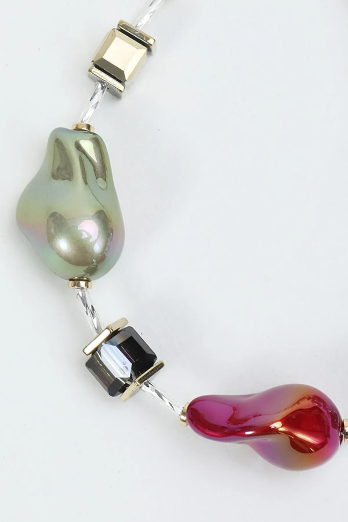 Multicoloured Curve Beaded Bracelet