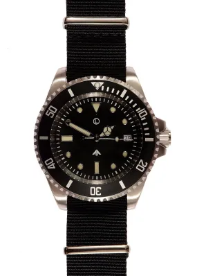 MWC 24 Jewel 300m Automatic Military Divers Watch with Sapphire Crystal and Ceramic Bezel on a NATO Webbing Strap