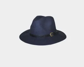 Navy Faux Wool Hat - The London