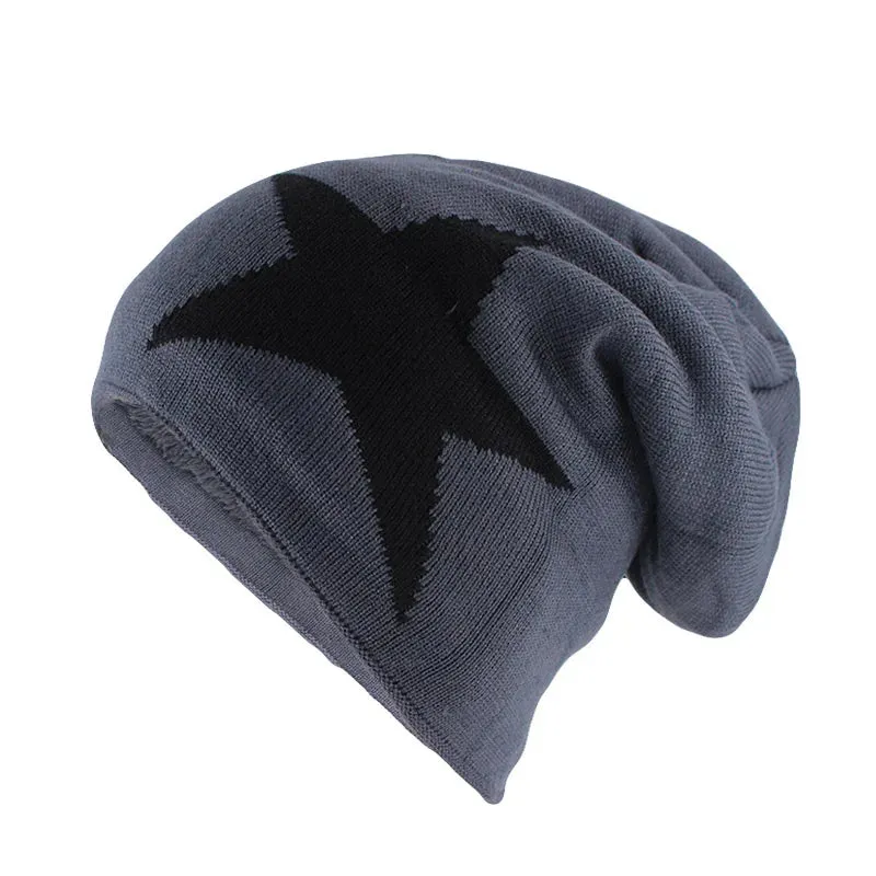 New Big Star Winter Warm Hat for Men & Women – Knitted Wool Beanies, Geometric Skullies, Casual Winter Hat for Outdoor Adventures