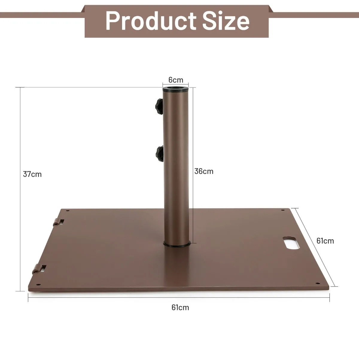 NNECW 18kg Heavy Duty Umbrella Base Stand with 2 Wheels and 3 Adapters