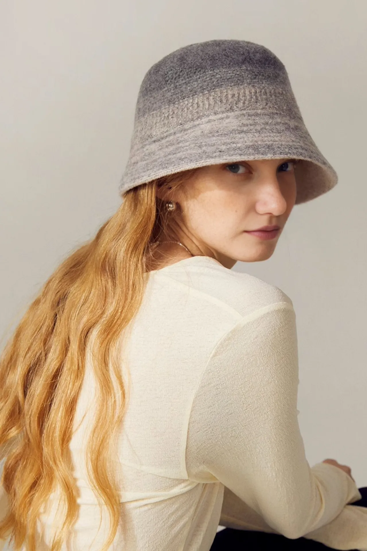Ombre Wool Felt Designer Bucket Hat