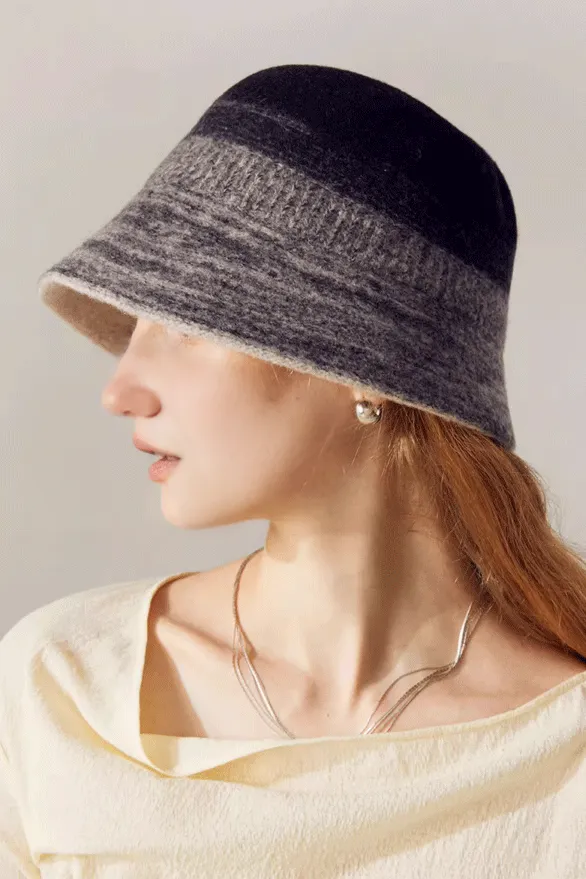 Ombre Wool Felt Designer Bucket Hat