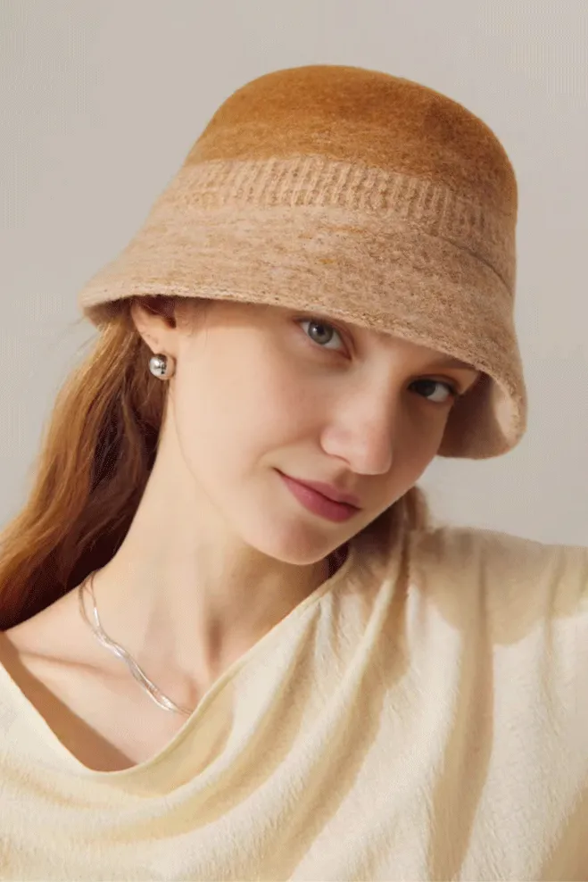 Ombre Wool Felt Designer Bucket Hat
