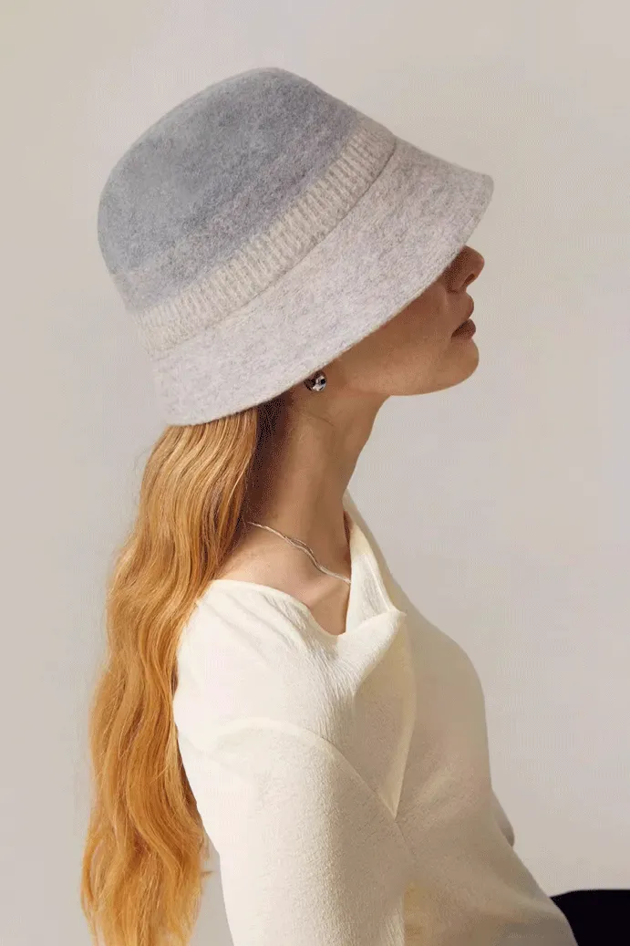 Ombre Wool Felt Designer Bucket Hat