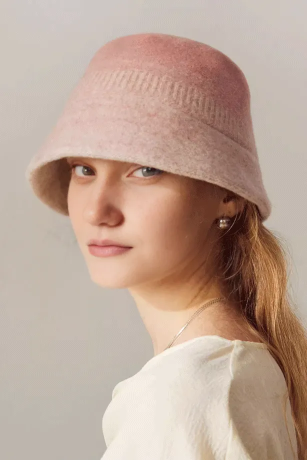 Ombre Wool Felt Designer Bucket Hat