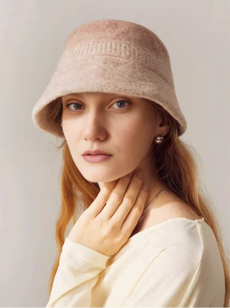 Ombre Wool Felt Designer Bucket Hat