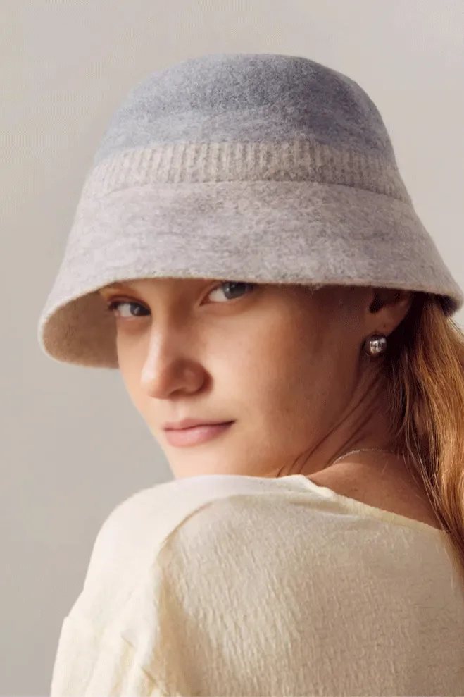 Ombre Wool Felt Designer Bucket Hat