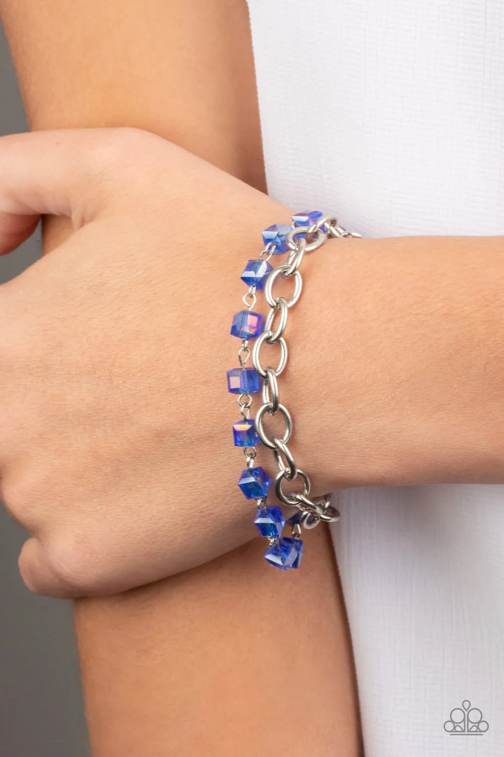 Paparazzi Life Of The Block Party Blue Clasp Bracelet