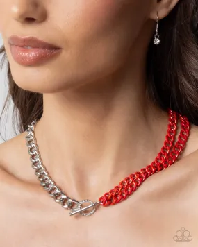 Paparazzi Necklace: Iridescent Icon - Red Necklace (P2ED-RDXX-067DK)