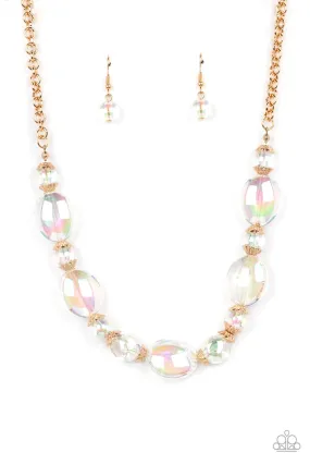 Paparazzi Prismatic Magic Gold Short Necklace - P2ST-GDXX-137HN