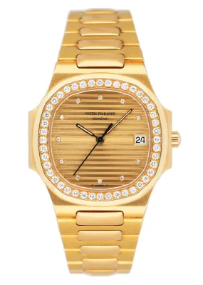 Patek Philippe Nautilus 3900/3 Gilt Dial 18K Yellow Gold Mens Watch With Archives