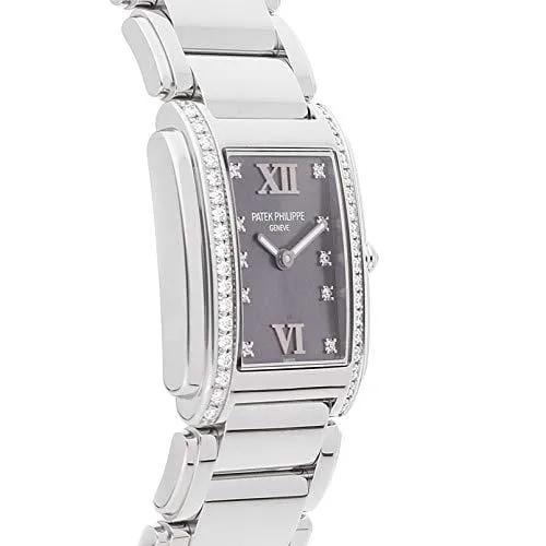 Patek Philippe Twenty-4 Quartz (Battery) Slate Gray Dial Womens Watch 4910/10A-010 (Certified Pre-Owned)