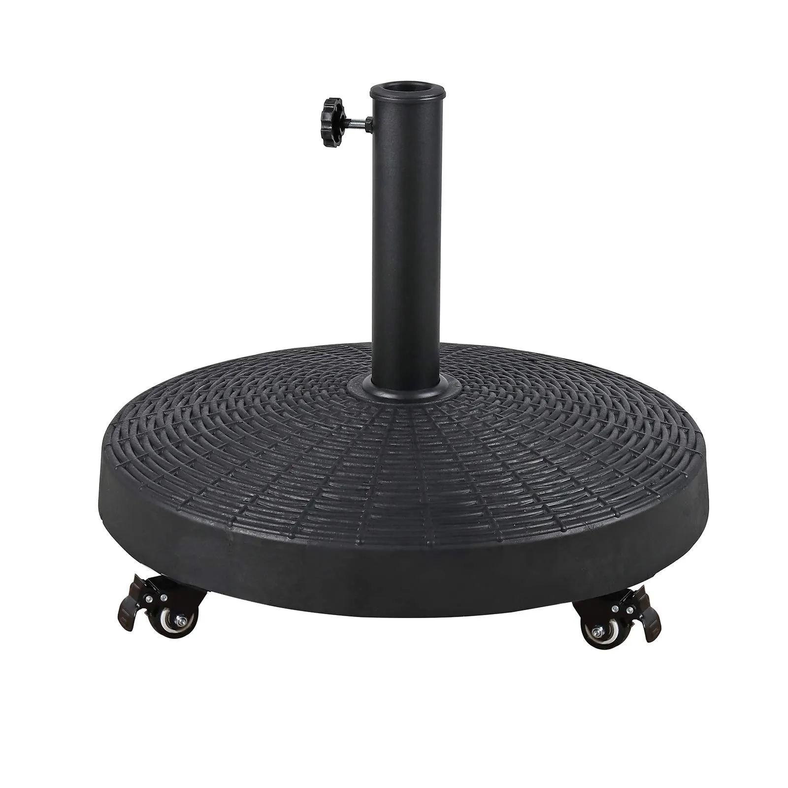 Patio Umbrella Base with Wheels, Heavy-Duty Stand Resin Weights for Outdoor Market Umbrella, 52lbs, Black/Bronze
