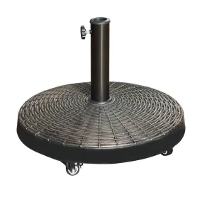 Patio Umbrella Base with Wheels, Heavy-Duty Stand Resin Weights for Outdoor Market Umbrella, 52lbs, Black/Bronze