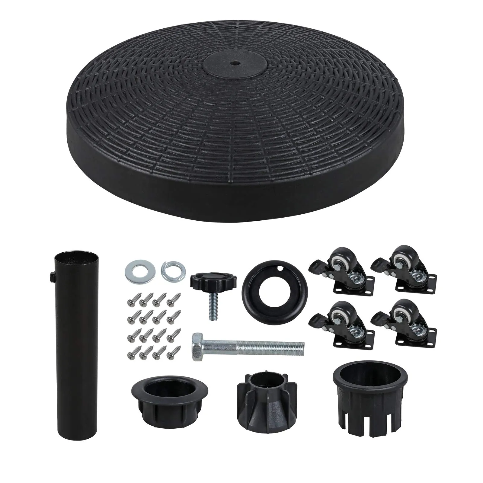 Patio Umbrella Base with Wheels, Heavy-Duty Stand Resin Weights for Outdoor Market Umbrella, 52lbs, Black/Bronze