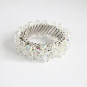 "Iridescent Dazzle" Vintage 1950's Expandable Iridescent Bead Bracelet