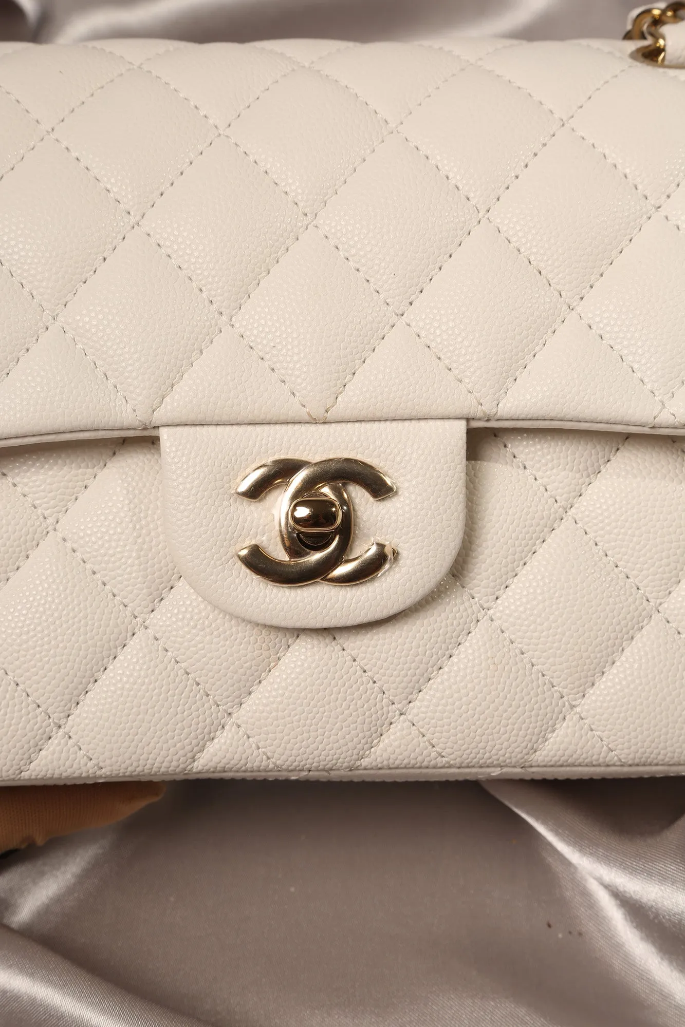Rare CHANEL Classic Double Flap Caviar Bag Small