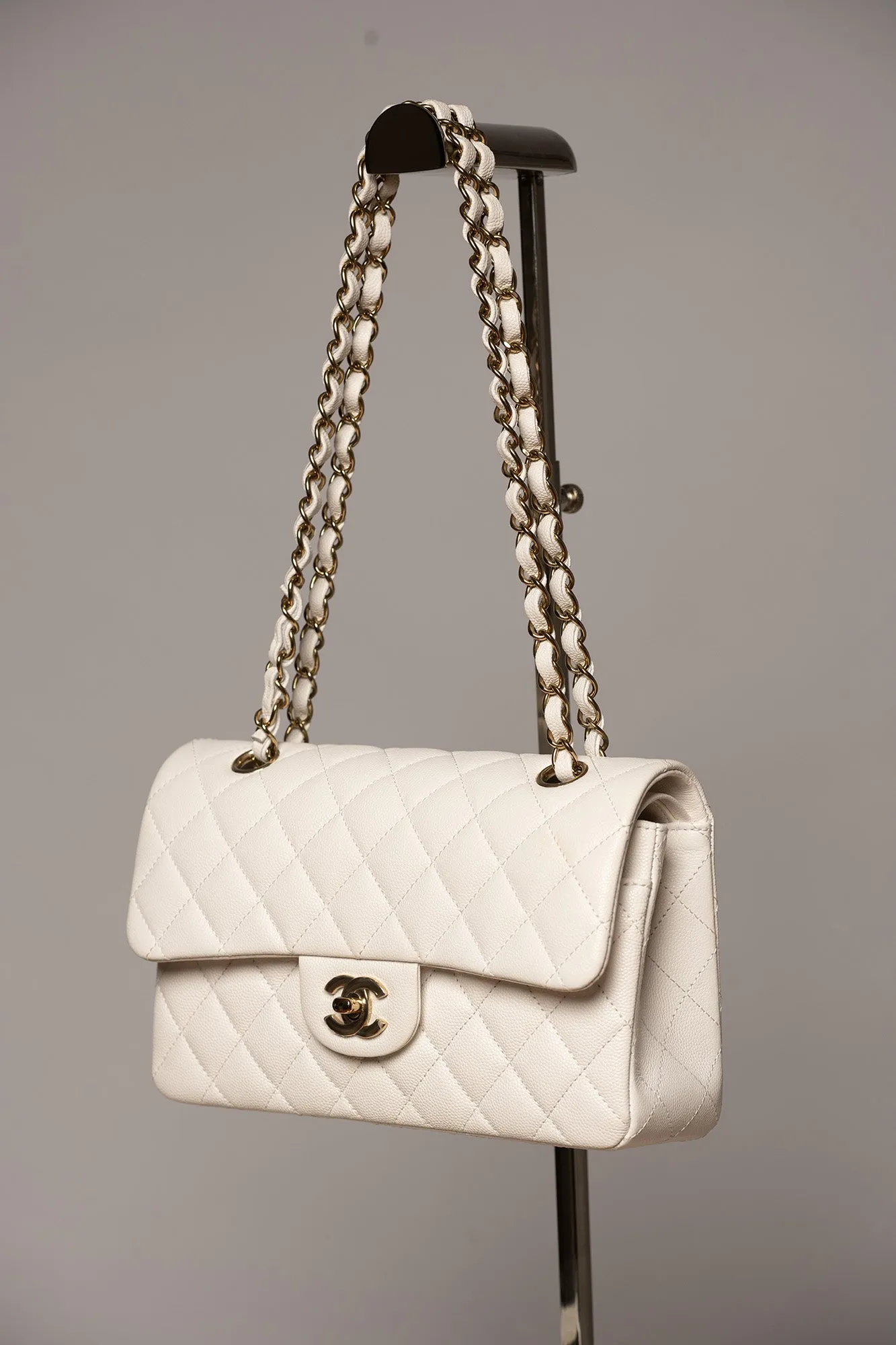 Rare CHANEL Classic Double Flap Caviar Bag Small